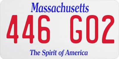 MA license plate 446GO2