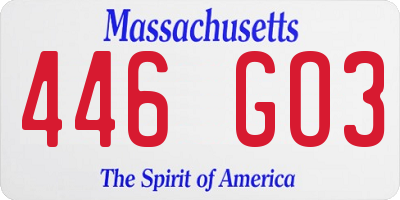 MA license plate 446GO3
