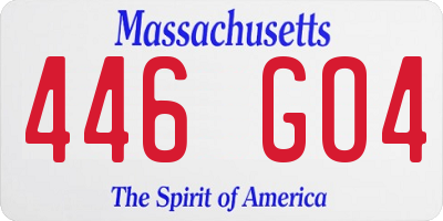 MA license plate 446GO4