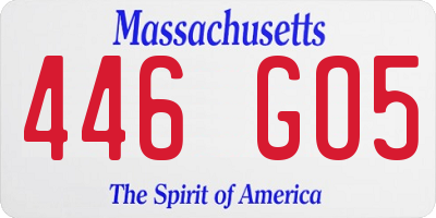 MA license plate 446GO5