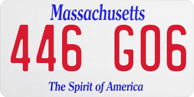 MA license plate 446GO6