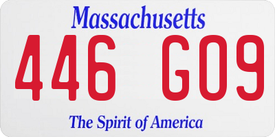 MA license plate 446GO9