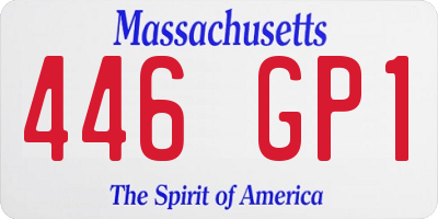 MA license plate 446GP1