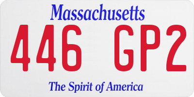 MA license plate 446GP2