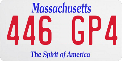 MA license plate 446GP4