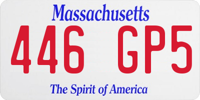 MA license plate 446GP5
