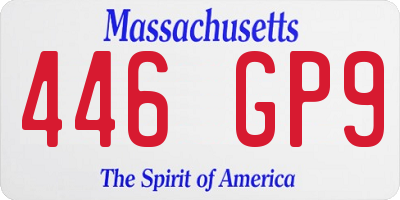 MA license plate 446GP9
