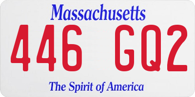 MA license plate 446GQ2