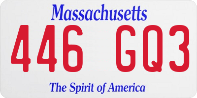 MA license plate 446GQ3