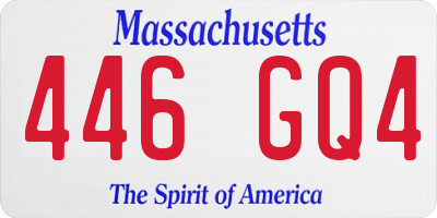 MA license plate 446GQ4