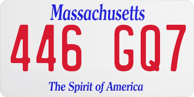 MA license plate 446GQ7