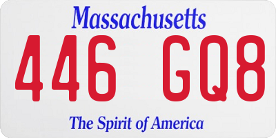 MA license plate 446GQ8