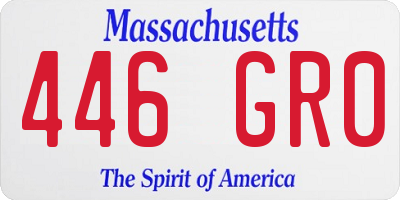MA license plate 446GR0