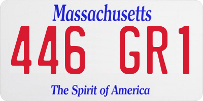 MA license plate 446GR1
