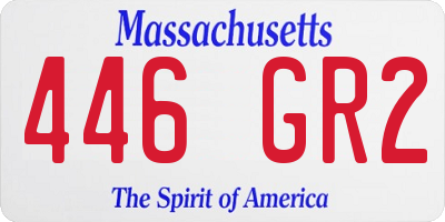 MA license plate 446GR2