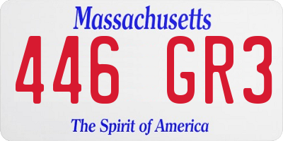 MA license plate 446GR3