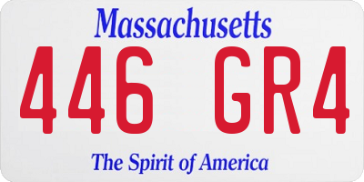 MA license plate 446GR4