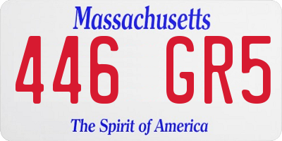 MA license plate 446GR5