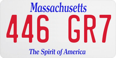 MA license plate 446GR7