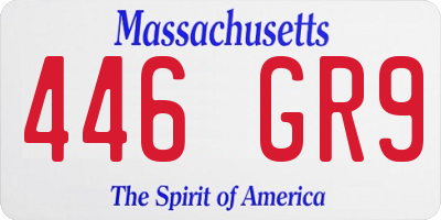 MA license plate 446GR9