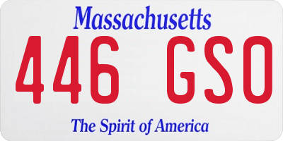 MA license plate 446GS0