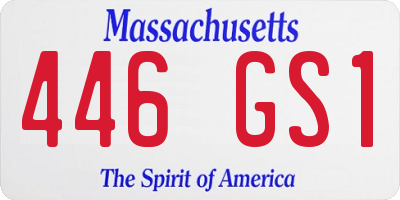 MA license plate 446GS1