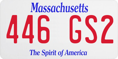 MA license plate 446GS2