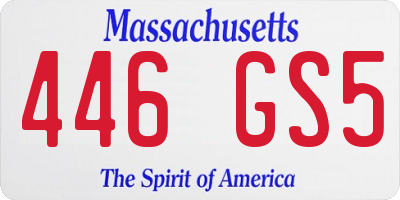 MA license plate 446GS5
