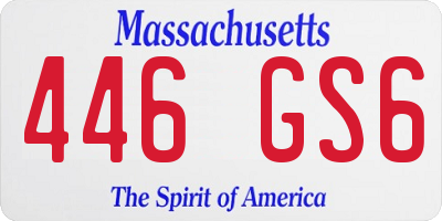 MA license plate 446GS6