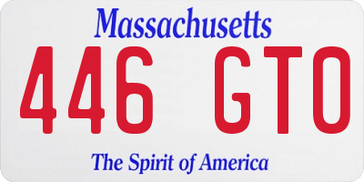 MA license plate 446GT0