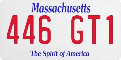 MA license plate 446GT1