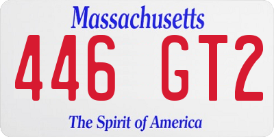 MA license plate 446GT2
