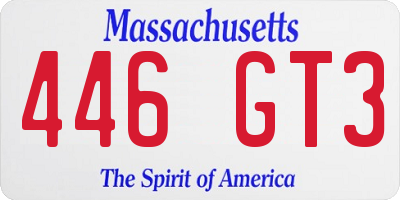 MA license plate 446GT3