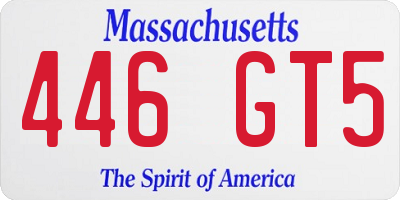 MA license plate 446GT5