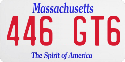 MA license plate 446GT6
