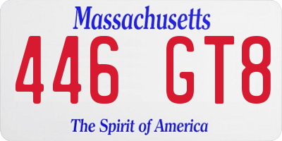 MA license plate 446GT8