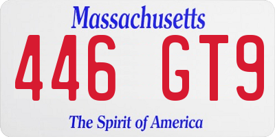 MA license plate 446GT9
