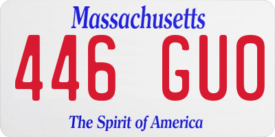 MA license plate 446GU0
