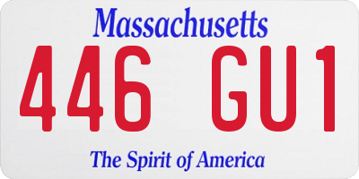 MA license plate 446GU1