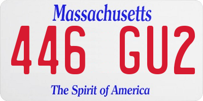MA license plate 446GU2