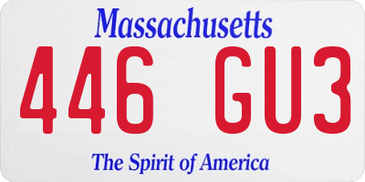 MA license plate 446GU3