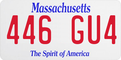 MA license plate 446GU4