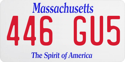 MA license plate 446GU5