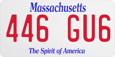 MA license plate 446GU6