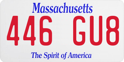 MA license plate 446GU8
