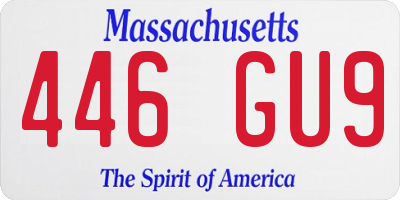 MA license plate 446GU9