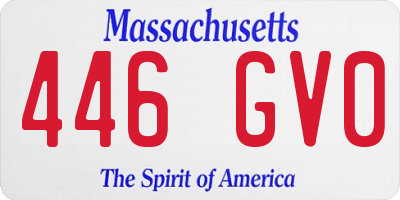 MA license plate 446GV0