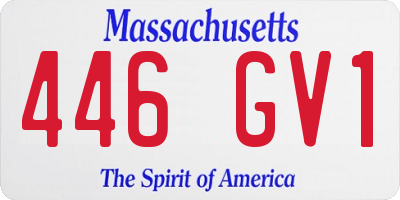 MA license plate 446GV1