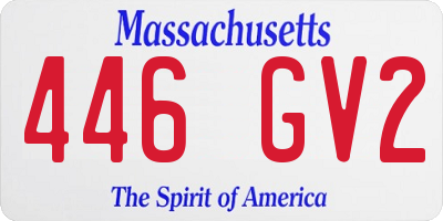 MA license plate 446GV2