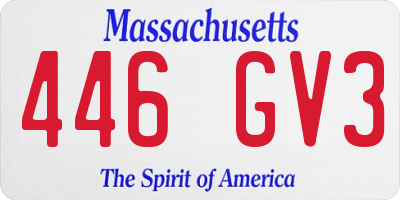 MA license plate 446GV3